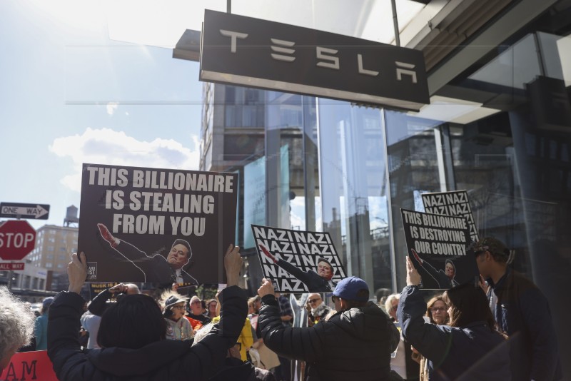 USA TESLA ELON MUSK PROTEST