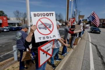 USA GEORGIA TESLA PROTEST