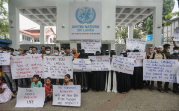 SRI LANKA ROHINGYA UN PROTEST