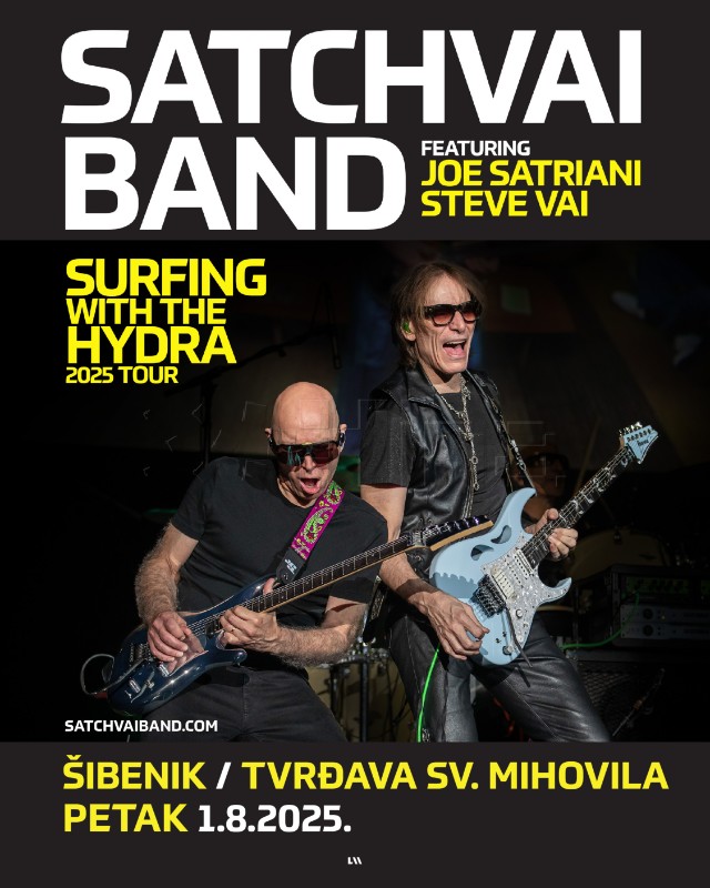 Joe Satriani i Steve Vai zajedno 1. kolovoza na šibenskoj Tvrđavi sv. Mihovila