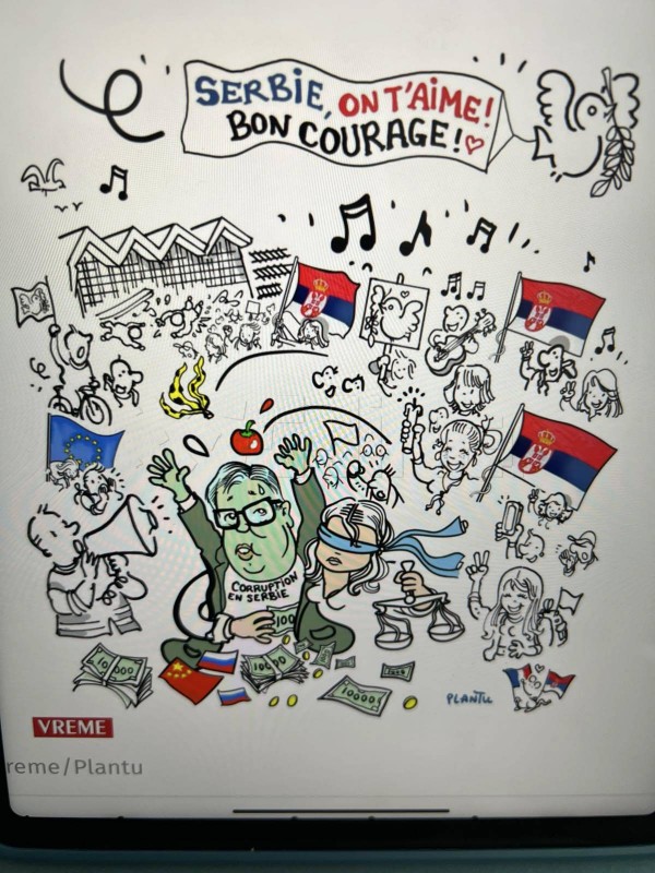 Francuski karikaturist Plantu podržao studentske proteste u Srbiji