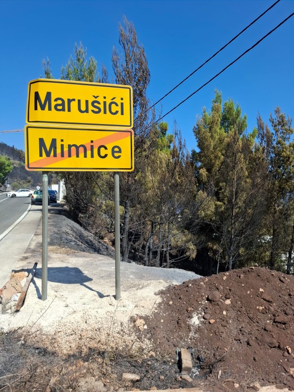 Posljedice požara koji je zahvatio područje Piska, Marušića i Mimice