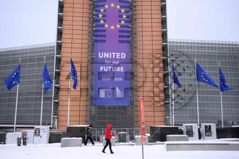 BELGIUM-EU-WEATHER-SNOW-POLITICS