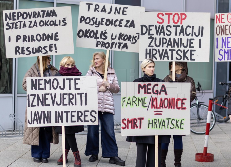 Prosvjedna akcija protiv izgradnje farmi i klaonica pilića