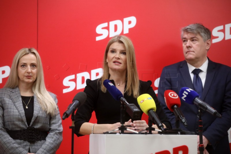 Konferencija za medije SDP-a na temu "Otkrivamo igru Andreja Plenkovića"