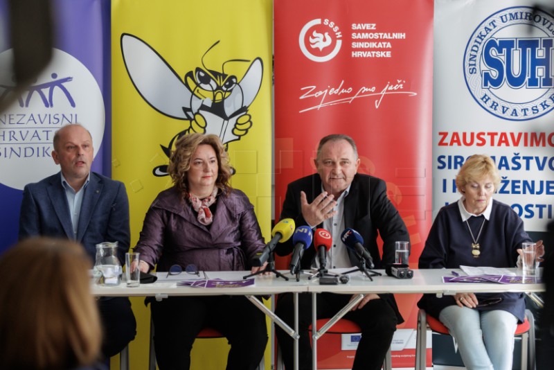 Tri sindikalne središnjice najavile prosvjed