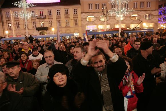 Prosvjedni skup protiv pristupanja Hrvatske EU-u                                                                                                                                                                                                