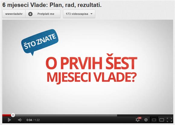 Vlada objavila video "Plan, rad, rezultati"                                                                                                                                                                                                     