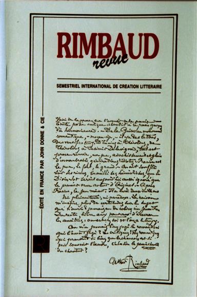 Francuski časopis "Rimbaud Revue"                                                                                                                                                                                                               