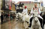 Fašnička povorka na zagrebačkom glavnom trgu                                                                                                                                                                                                    