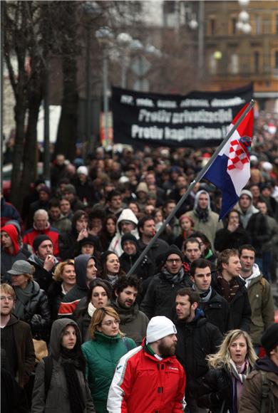 Zagreb: počeo prosvjed                                                                                                                                                                                                                          