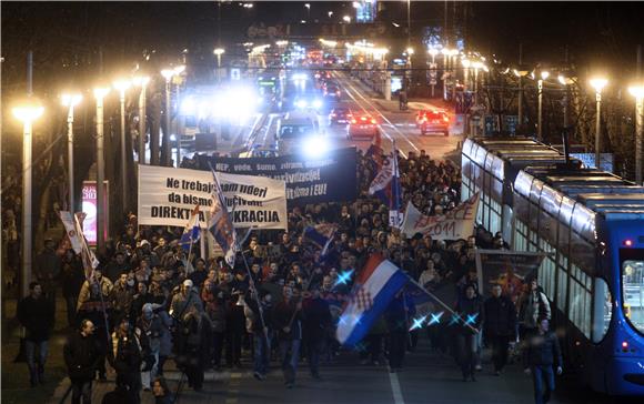 Prosvjedna šetnja Zagrebom                                                                                                                                                                                                                      