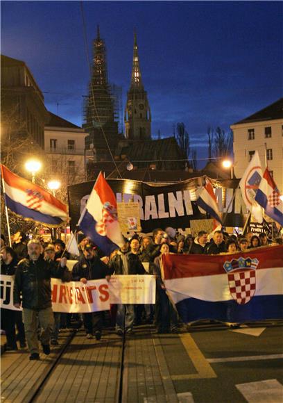 Protuvladin prosvjed u Zagrebu                                                                                                                                                                                                                  