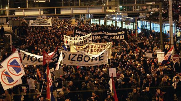 Protuvladin prosvjed u Zagrebu                                                                                                                                                                                                                  