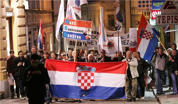 Protuvladin prosvjed u Zagrebu                                                                                                                                                                                                                  