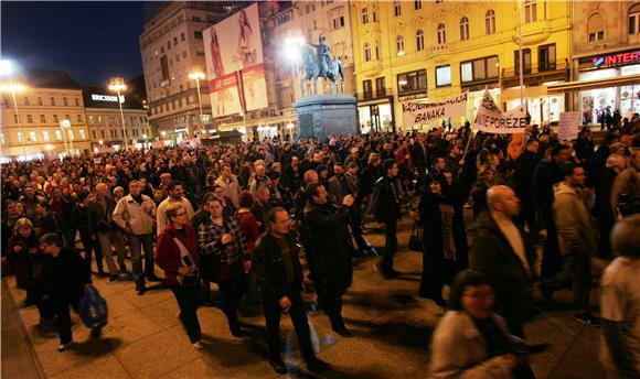 Protuvladin prosvjed u Zagrebu                                                                                                                                                                                                                  