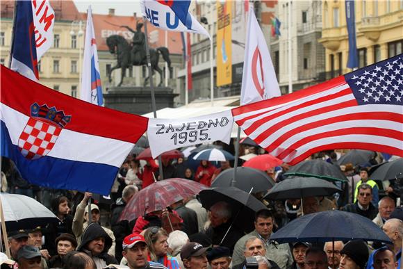 Prosvjedni skup ''Za Domovinu'' u Zagrebu                                                                                                                                                                                                       