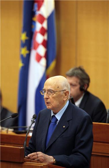 Giorgio Napolitano obratio se zastupnicima Hrvatskog sabora                                                                                                                                                                                     