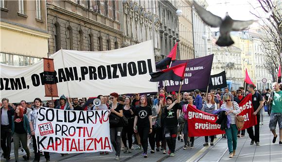 Prosvjedni skup povodom Europskog dana akcije protiv kapitalizma                                                                                                                                                                                