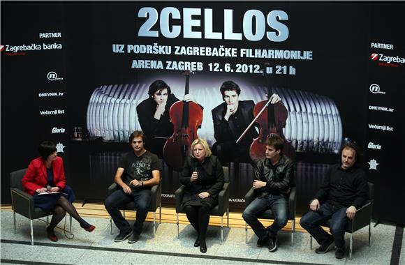 Tiskovna konferencija 2CELLOS povodom koncerta u zagrebačkoj Areni                                                                                                                                                                              