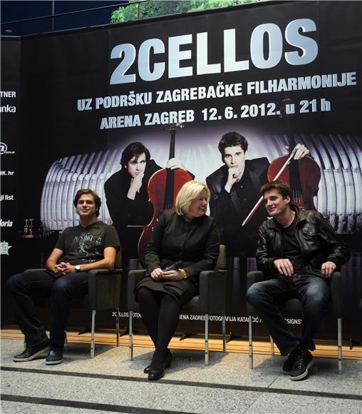 Tiskovna konferencija 2CELLOS povodom koncerta u zagrebačkoj Areni                                                                                                                                                                              