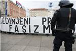 Okupljanje desničara i antifašista na zagrebačkom glavnom trgu                                                                                                                                                                                  