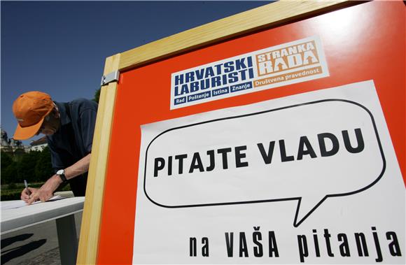 Hrvatski laburisti počeli s akcijom ''Pitajte Vladu''                                                                                                                                                                                           