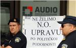 Prosvjed radnika RIZ-Odašiljača pred AUDIO-om                                                                                                                                                                                                   