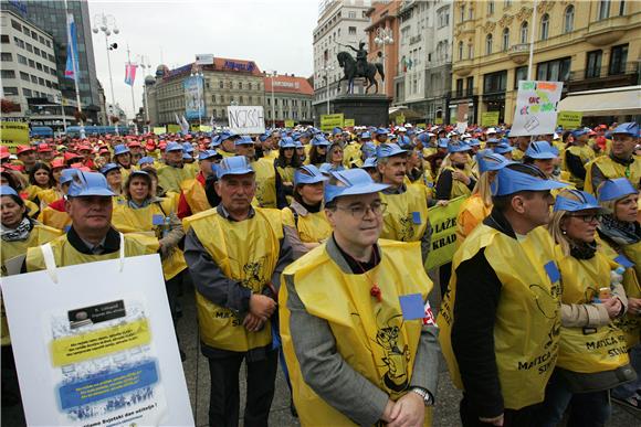 Prosvjed Matice hrvatskih sindikata                                                                                                                                                                                                             