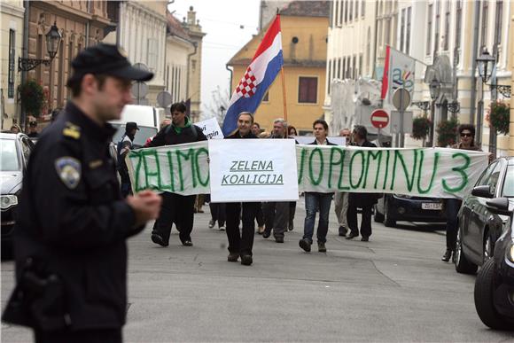 Prosvjed 'Zelenih" na Markovom trgu                                                                                                                                                                                                             