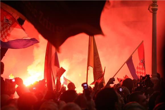 Generali Gotovina i Markač na Trgu bana Jelačića                                                                                                                                                                                                