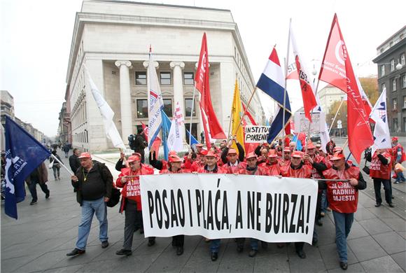 Radnički prosvjed u organizaciji Saveza samostalnih sindikata Hr                                                                                                                                                                                