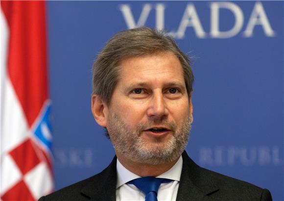 Johannes Hahn i ministar regionalnog razvoja i fondova Europske unije Branko Grčić održali zajedničku konferenciju za medije                                                                                                                    