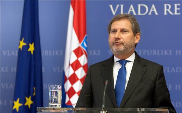 Johannes Hahn i ministar regionalnog razvoja i fondova Europske unije Branko Grčić održali zajedničku konferenciju za medije                                                                                                                    