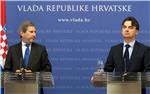 Johannes Hahn i ministar regionalnog razvoja i fondova Europske unije Branko Grčić održali zajedničku konferenciju za medije                                                                                                                    