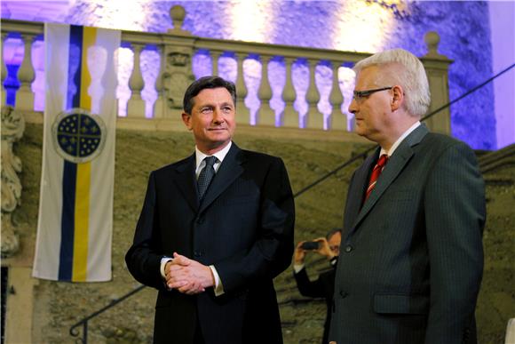 Josipović i Pahor na prijemu Europske akademije znanosti i umjetnosti u Salzburgu                                                                                                                                                               