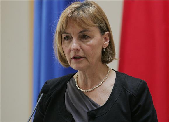 Ministrica vanjskih i europskih poslova Vesna Pusić s belgijskim ministrom vanjskih poslova, vanjske trgovine i europskih poslova Reyndersom                                                                                                    