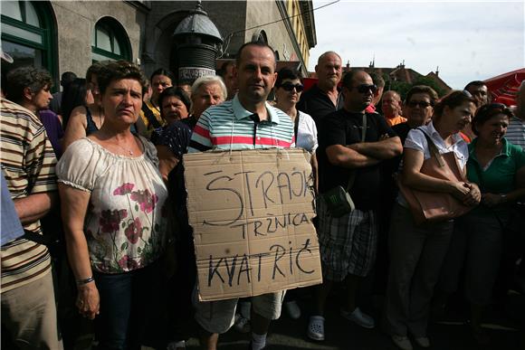 Prosvjed prodavača zagrebačkih tržnica                                                                                                                                                                                                          