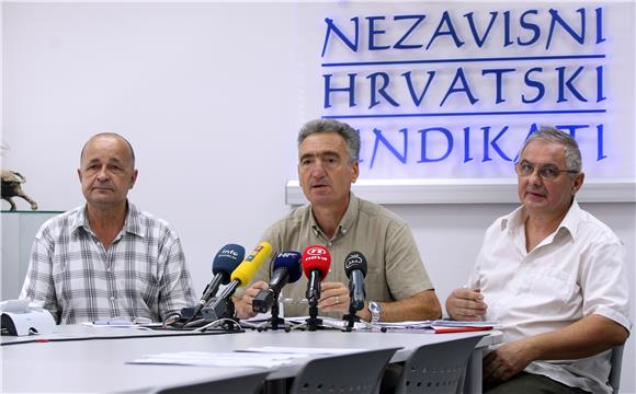 Tiskovna konferencija Nezavisnih hrvatskih sindikata                                                                                                                                                                                            