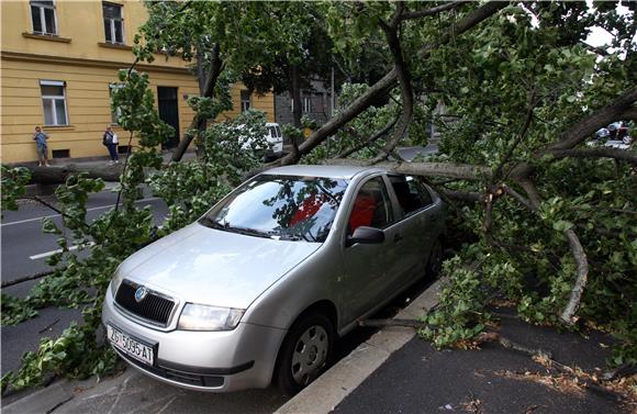 Olujni vjetar u Zagrebu srušio stablo u Klaićevoj ulici                                                                                                                                                                                         