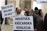 Hrvatska kršćanska koalicija prosvjedovala na Markovu trgu                                                                                                                                                                                      