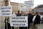 Prosvjed HKK-a ispred Banskih dvora                                                                                                                                                                                                             