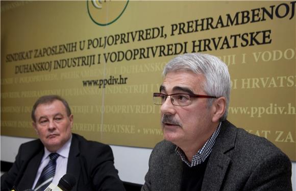 Konferencija za novinare Sindikata zaposlenih u poljoprivredi, prehrambenoj i duhanskoj industriji i vodoprivredi Hrvatske                                                                                                                      