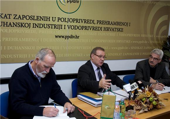 Konferencija za novinare Sindikata zaposlenih u poljoprivredi, prehrambenoj i duhanskoj industriji i vodoprivredi Hrvatske                                                                                                                      