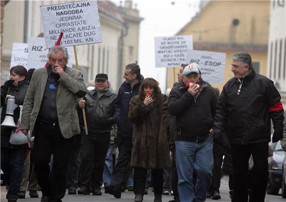 Prosvjed radnika RIZ-a na Trgu sv Marka                                                                                                                                                                                                         