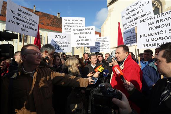 Prosvjed radnika RIZ-Odašiljača  16.1.2014.