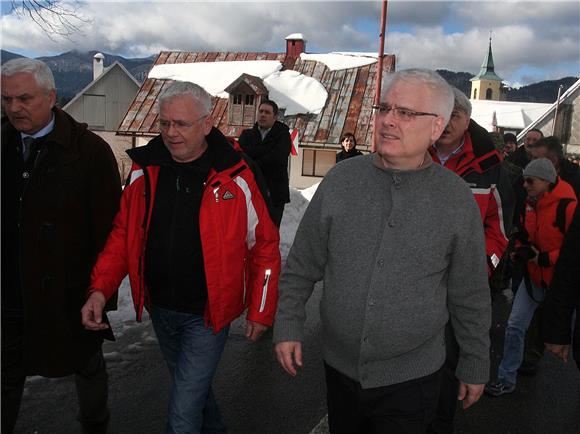 Predsjednik Josipović obišao općine u Gorskom Kotaru zahvaćene elementarnom nepogodom