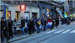 Akcija solidarnosti i podrške ukrajinskom narodu i protest protiv ruske agresije na Ukrajinu