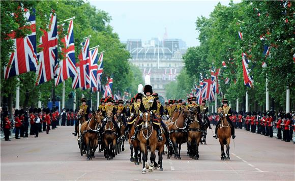 BRITAIN ROYALTY TROOPING THE COLOUR