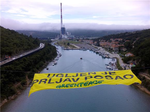 Greenpeace u Plominu upozorava - "Ugljen je prljav posao"